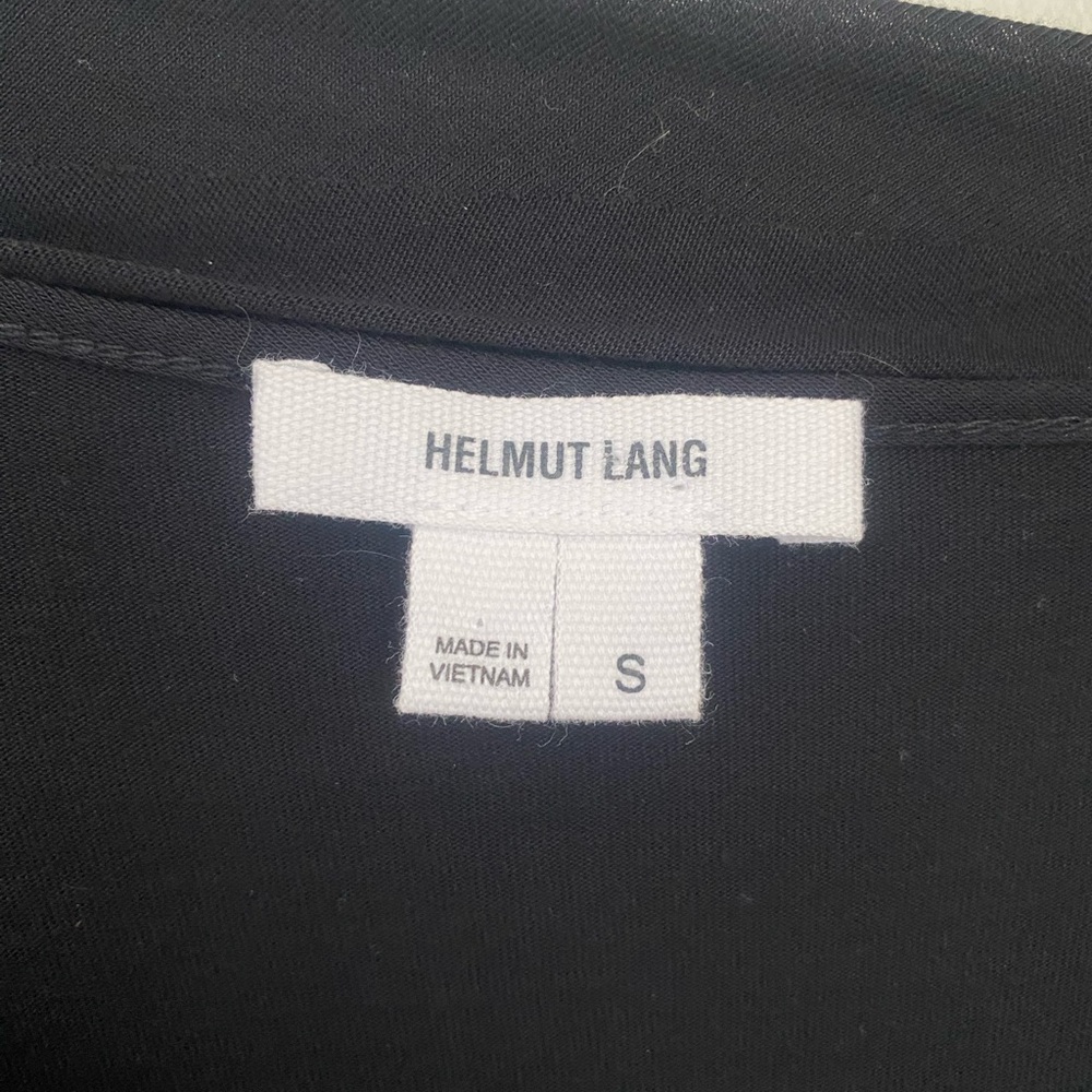 Helmut Lang Asymmetric Ruched Mini Dress Sz Small Minimalist Dark Academia Goth - Picture 4 of 9